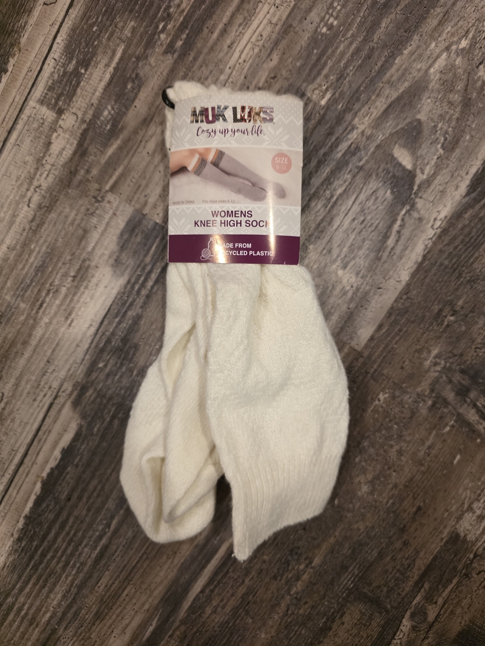 Muk Luks Women's Knee High Socks - Ivory Cream